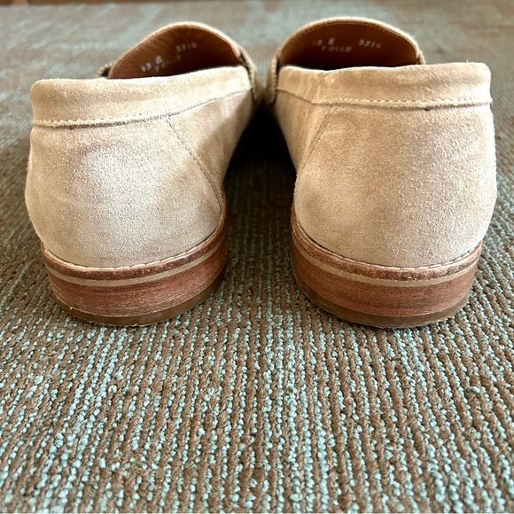 Allen Edmonds Bone Beige Suede Dylan Penny Loafers, size 12 E WIDE - Picture 9 of 13